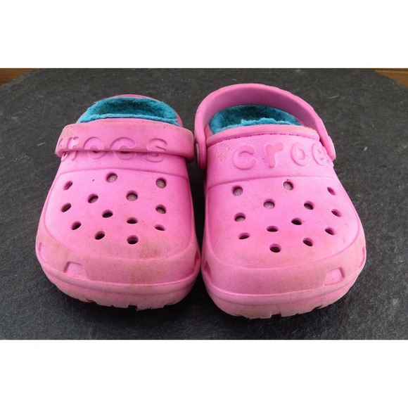 Crocs Toddler Girls 8 Medium Pink Clog Synthetic - Picture 2 of 6